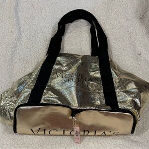 NWT victoria’s secret gold sackable it tote bag